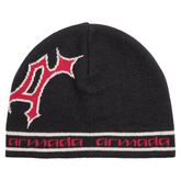 AR skully beanie - Black / Chile ristra