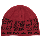 AR skully beanie - Chile ristra / Black