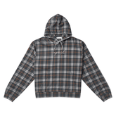Hoodie - Grey / Brown plaid
