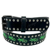 Gecko rhinestone belt - Black