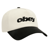 Delta 5 panel snapback hat - Unbleached / Black