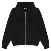 Gothic zip hoodie - Dusty black limo