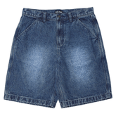 Recycled cotton workers club jean shorts - Washed dark indigo