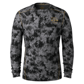 Classic thermal merino baselayer top - Black tie dye / Honey gold