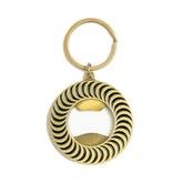 Classic swirl bottle opener keychain - Light antique brass