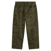 Check-5 denim baggy pants - Mossy olive green / Obsidian fern green
