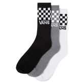Classic checkerboard crew socks 3 pack - Black / Grey / White