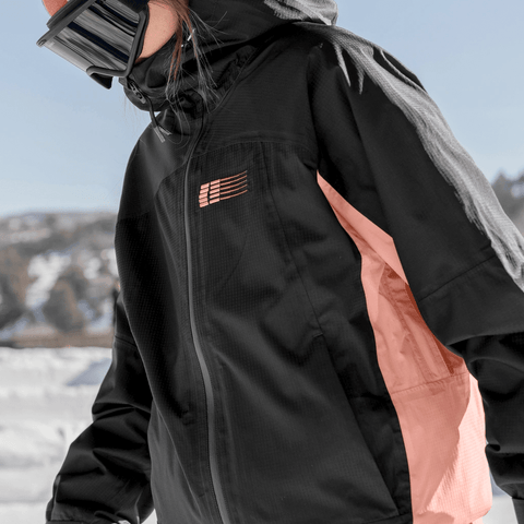 Ansel 2L shell jacket - Black / Faded rose