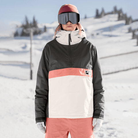 Rosalie 2L insulated women's anorak jacket - Black / Cream / Faded rose