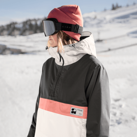 Rosalie 2L insulated women's anorak jacket - Black / Cream / Faded rose