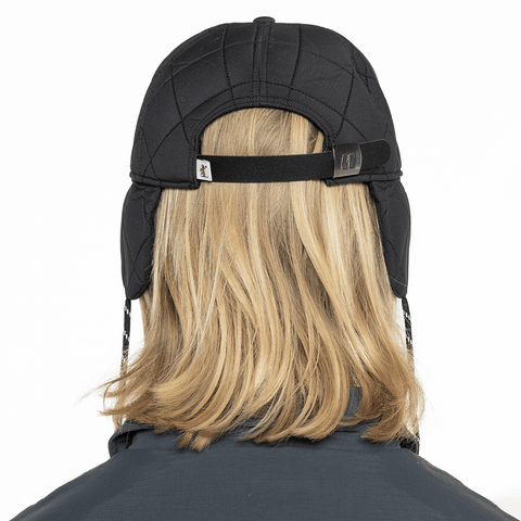 7 panel quilted hat - Black