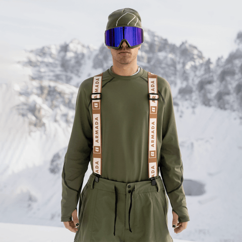 Stage suspenders - Golden brown / Cream