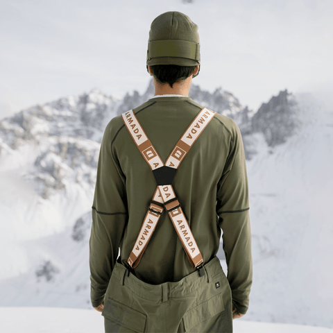 Stage suspenders - Golden brown / Cream