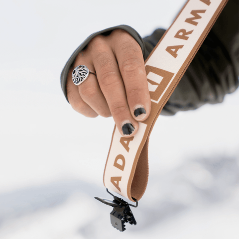 Stage suspenders - Golden brown / Cream