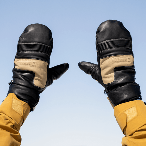 Wasco leather mitts - Black / Sand