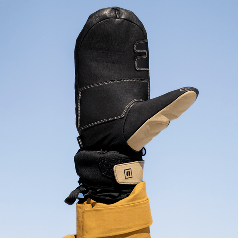 Wasco leather mitts - Black / Sand