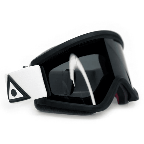 Blackbird goggle - White triangle / Dark smoke + Yellow