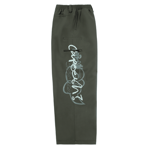 Deconstructed pantaloni pants - Dark olive / Print