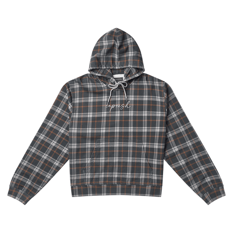 Hoodie - Grey / Brown plaid