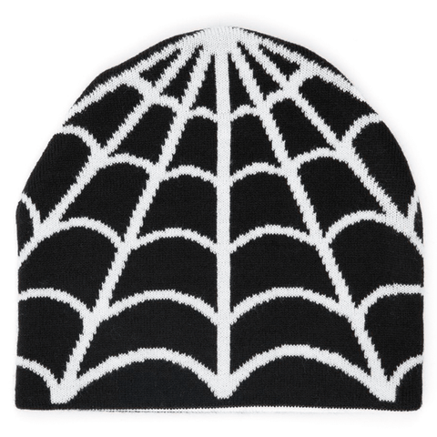 Cobweb reversible skully beanie - Black