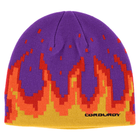 Digi flames beanie - Purple