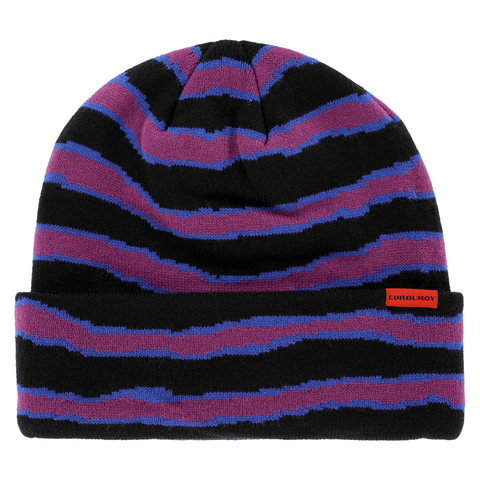 Ripped stripe beanie - Black