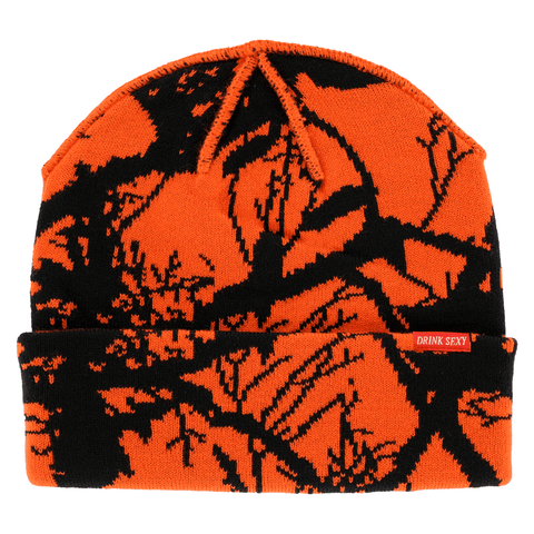 Twig camo beanie - Safety orange