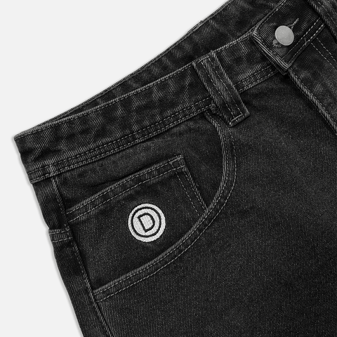 Roomies baggy denim shorts - Washed black