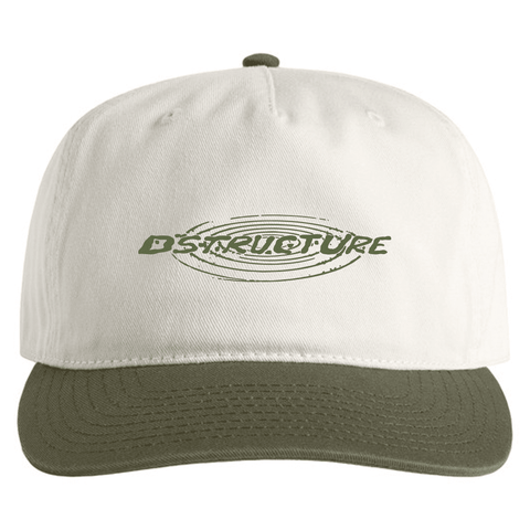 Swirl 5 panel snapback hat - Natural / Olive