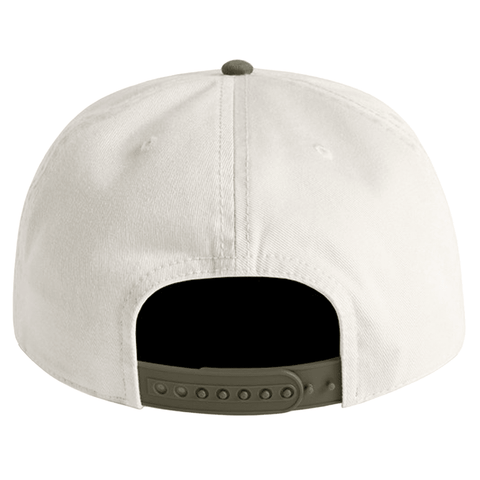 Swirl 5 panel snapback hat - Natural / Olive