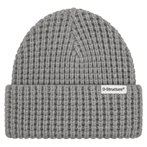 Big waffle white label beanie - Grey