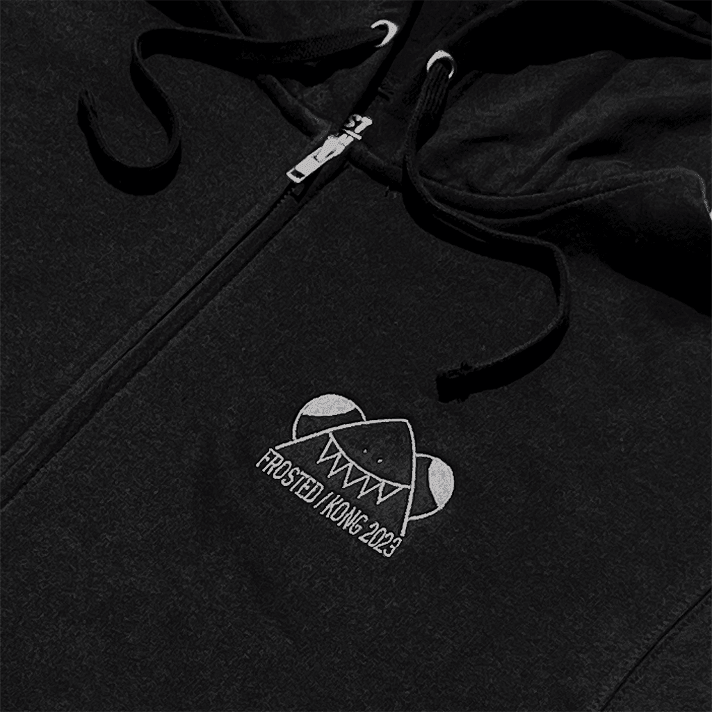 x Kong Lil shark embroidered zip hoodie - Black