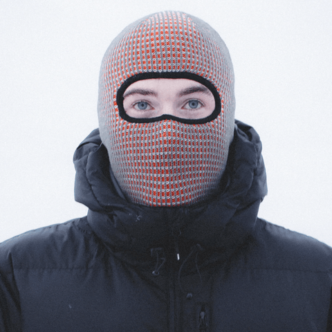 Burglar facemask - Wolf grey / Orange