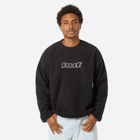 H dot polar fleece crewneck - Black