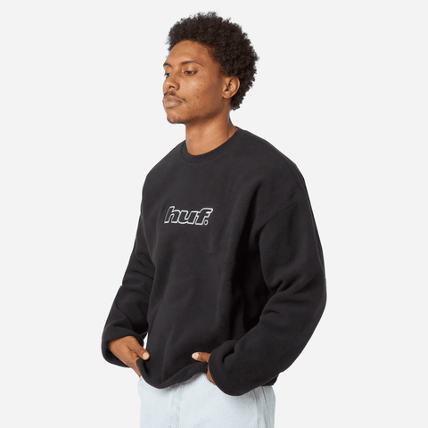 H dot polar fleece crewneck - Black