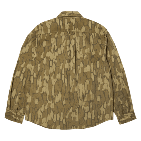 Warped camo corduroy shirt - Muted camo