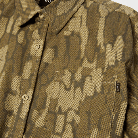 Warped camo corduroy shirt - Muted camo