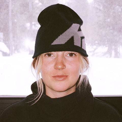 Large jacquard beanie - Black