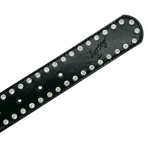 Gecko rhinestone belt - Black
