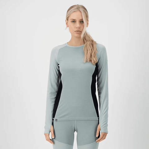 Olympus merino women's baselayer top - Glacier / Dew / Black