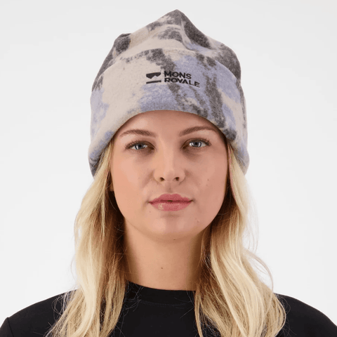 Pileup merino fleece beanie - Moonstone mountain camo