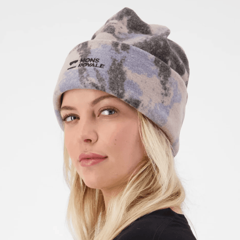 Pileup merino fleece beanie - Moonstone mountain camo
