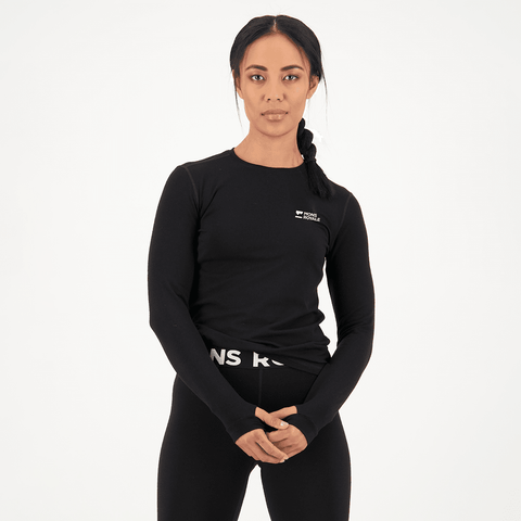 Cascade merino women's baselayer top - Black