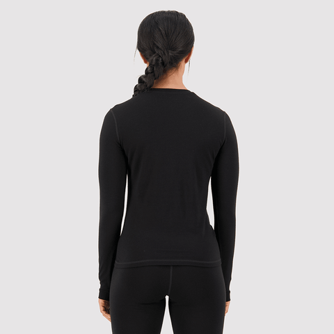 Cascade merino women's baselayer top - Black