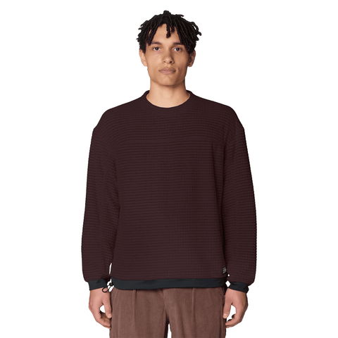 Summit grid™ big grid crewneck - Deep mulberry