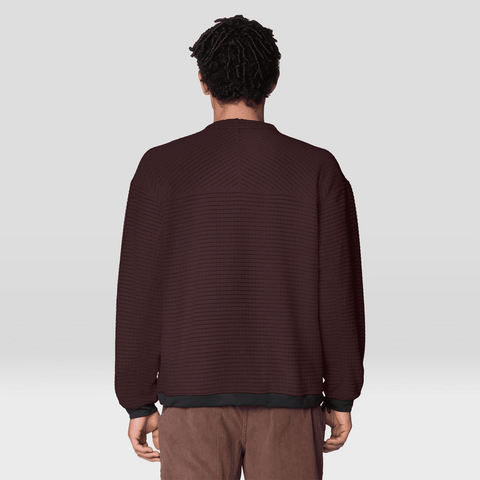 Summit grid™ big grid crewneck - Deep mulberry