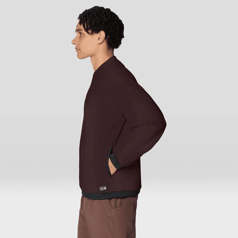 Summit grid™ big grid crewneck - Deep mulberry