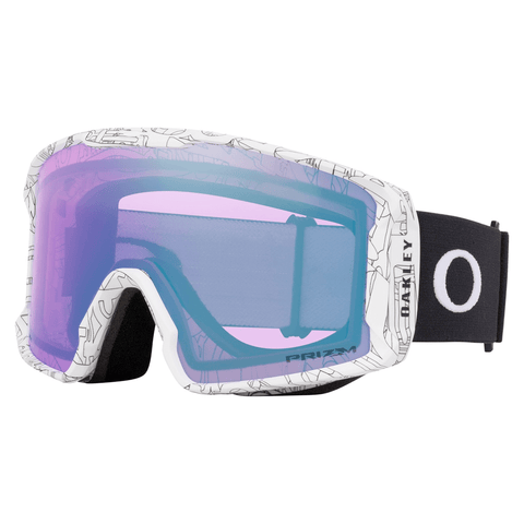 Line miner L goggle - Matte white ghost text / Prizm iced iridium