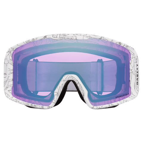 Line miner L goggle - Matte white ghost text / Prizm iced iridium