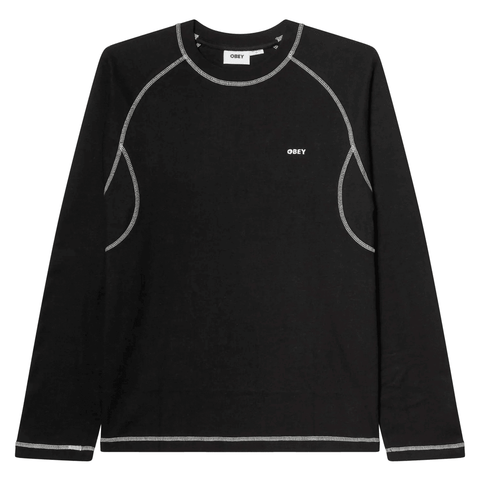Aaron contrast stitch long sleeve - Black